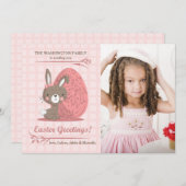 ピンクの完璧な写真イースターカード シーズンカード (正面/裏面)