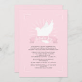 ピンクの宗教招待状の白い鳩 招待状 (正面/裏面)