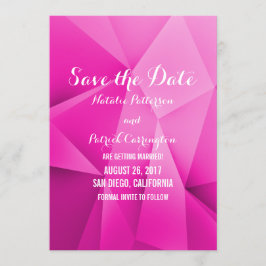 ピンクの宝石のような色の「Save the Date」招待状 招待状