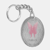 ピンクの宝石を持つ蝶 キーホルダー (正面左)