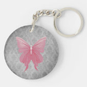 ピンクの宝石を持つ蝶 キーホルダー (裏面)