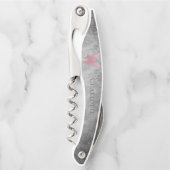 ピンクの宝石を持つ蝶 ソムリエナイフ (正面)