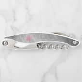 ピンクの宝石を持つ蝶 ソムリエナイフ (正面)