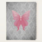 ピンクの宝石を持つ蝶 プランナー手帳 (裏面)