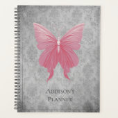 ピンクの宝石を持つ蝶 プランナー手帳 (正面)