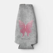 ピンクの宝石を持つ蝶 ボトルクーラー (正面)