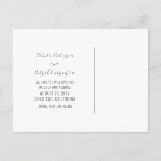 ピンクの宝石トーン日付ポストカードの保存 案内ポストカード (裏面)