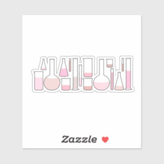 ピンクの実験室ガラス製品 シール