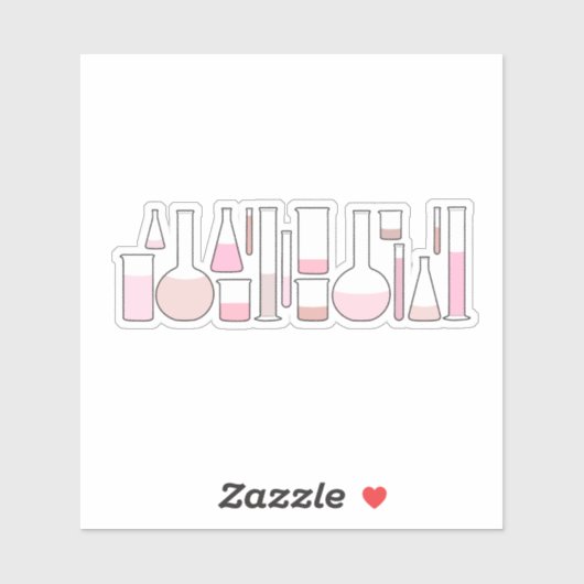 ピンクの実験室ガラス製品 シール (シート)