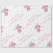 ピンクの実 フェミニンなコーポレート ラッピングペーパー (フラット)