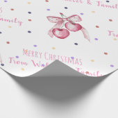 ピンクの実 フェミニンなコーポレート ラッピングペーパー (角)