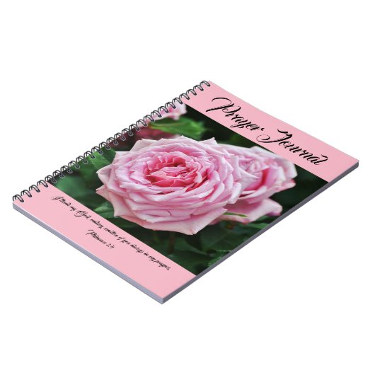 ピンクの家宝のばら色の祈りの言葉ジャーナル ノートブック (左側)