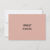 ピンクの家宝ウェディングRSVPカード 出欠カード (裏面)