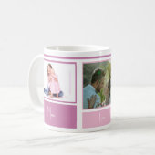 ピンクの家族の写真 コーヒーマグカップ (正面左)