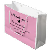 ピンクの家族経営ビジネス詳細を購入していただきありがとうございます ラージペーパーバッグ (正面アングル)