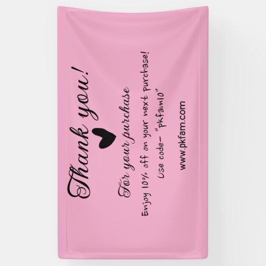 ピンクの家族経営ビジネス詳細を購入していただきありがとうございます 横断幕 (縦)