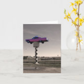 ピンクの容器 カード (黄色い花)