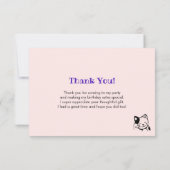 ピンクの寝猫 サンキューカード (裏面)