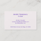 ピンクの寝猫 名刺 (裏面)