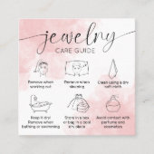 ピンクの審美的な水の色のロゴのジュエリー気に スクエア名刺 (正面)