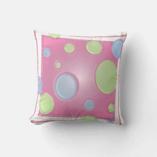 ピンクの寸法点 クッション (正面)