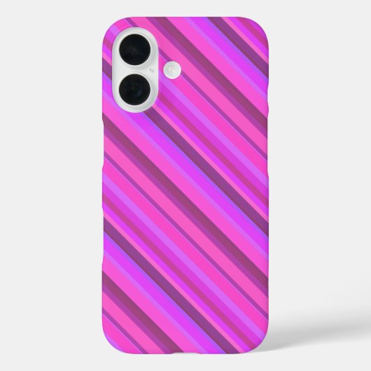 ピンクの対角線ストライプ色 Case-Mate iPhoneケース (裏面)