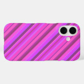 ピンクの対角線ストライプ色 Case-Mate iPhoneケース (裏面 (横))