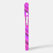 ピンクの対角線ストライプ色 Case-Mate iPhoneケース (裏面 / 左)