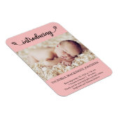 ピンクの導入生まれたばかりの女の子誕生蝶 マグネット (右側)