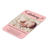 ピンクの導入生まれたばかりの女の子誕生蝶 マグネット (左側)