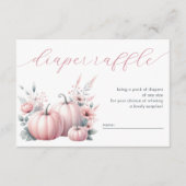 ピンクの小さなかぼちゃおむつラッフル エンクロージャーカード (正面)