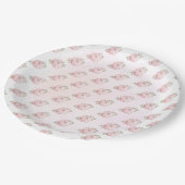 ピンクの小さなかぼちゃのパターン秋の赤ちゃんシャワー ペーパープレート (アングル)