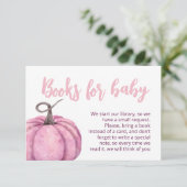 ピンクの小さなかぼちゃの女の子ベビーシャワー エンクロージャーカード (スタンド正面)