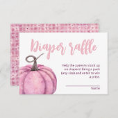 ピンクの小さなかぼちゃの女の子ベビーシャワー エンクロージャーカード (正面/裏面)