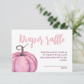 ピンクの小さなかぼちゃの女の子ベビーシャワー エンクロージャーカード (スタンド正面)