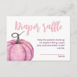 ピンクの小さなかぼちゃの女の子ベビーシャワー エンクロージャーカード