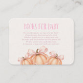 ピンクの小さなかぼちゃの本ベビーカード 名刺 (正面)