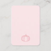ピンクの小さなかぼちゃの赤ちゃんシャワーが本をもたらす エンクロージャーカード (裏面)