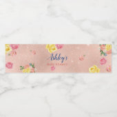 ピンクの小さなかぼちゃの赤ちゃんシャワー水ボトルラベル ペットボトルラベル (シングルラベル)