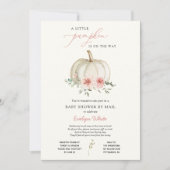 ピンクの小さなかぼちゃの赤ちゃんシャワーbyメール 招待状 (正面)