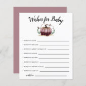 ピンクの小さなかぼちゃへの願いベビーカード (正面/裏面)