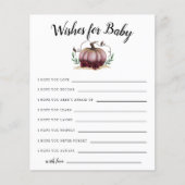 ピンクの小さなかぼちゃへの願いベビーカード (正面)