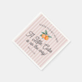 ピンクの小さなかわいこちゃんオンザウェイシトラスベビーシャワー スタンダードカクテルナプキン (角)