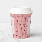 ピンクの小さなかわいこちゃんパイ秋の赤ちゃんガールシャワー 紙コップ (左)