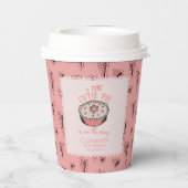 ピンクの小さなかわいこちゃんパイ秋の赤ちゃんガールシャワー 紙コップ (裏面)