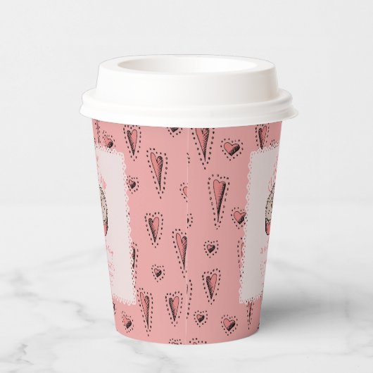 ピンクの小さなかわいこちゃんパイ秋の赤ちゃんガールシャワー 紙コップ (右)