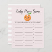 ピンクの小さなかわいこちゃんベビー名シャワーゲーム (正面/裏面)