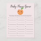 ピンクの小さなかわいこちゃんベビー名シャワーゲーム (正面)