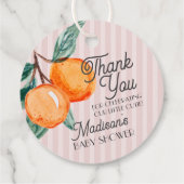 ピンクの小さなかわいこちゃん柑橘系ベビーシャワー フェイバータグ (裏面)