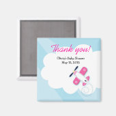 ピンクの小さなアビエータベビーシャワー好みマグネット マグネット (正面/裏面)